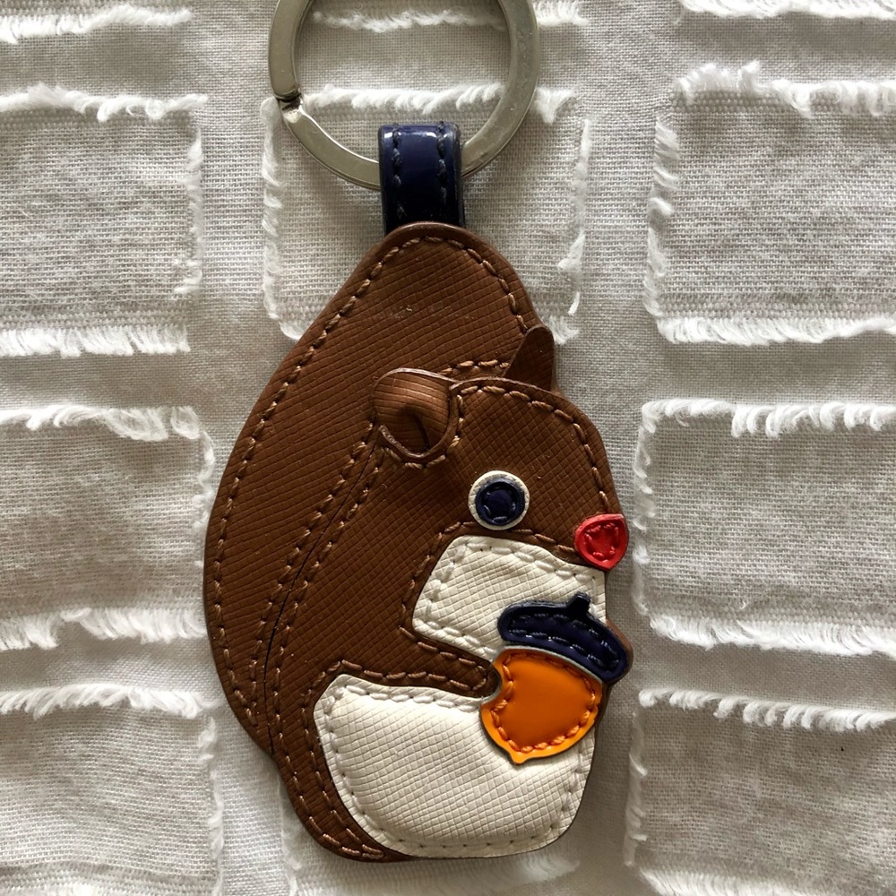 Coach Leather Squirrel Keychain